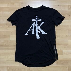 Black Short Sleeve Tee with Zipper